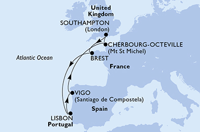 Map of cruise route